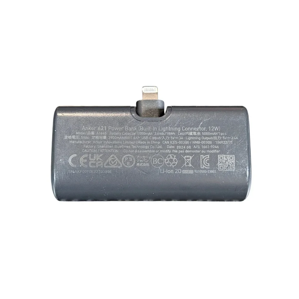 Cc7Ub Anker 621 Nano Power Bank, Connects To Apple w/ Lighting, 12W, 5k mAh Used